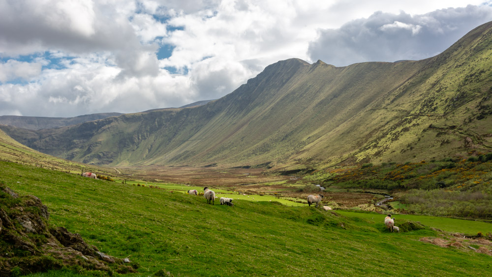 Beautiful landscape view on hillwalking route Killiney to Baile Dubh Linear Walk