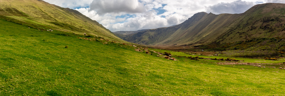 Beautiful landscape view on hillwalking route Killiney to Baile Dubh Linear Walk