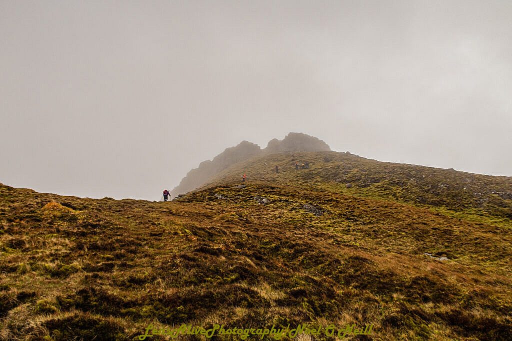Beautiful landscape view on hillwalking route Caherconree