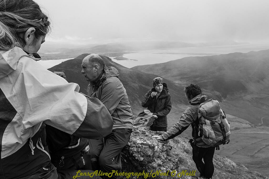Beautiful landscape view on hillwalking route Caherconree