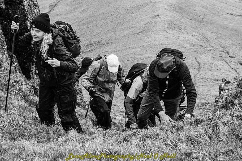 Beautiful landscape view on hillwalking route Caherconree
