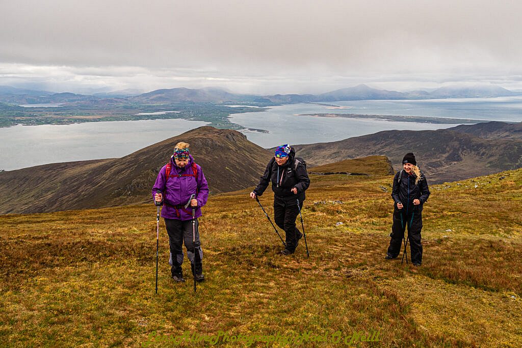 Beautiful landscape view on hillwalking route Caherconree