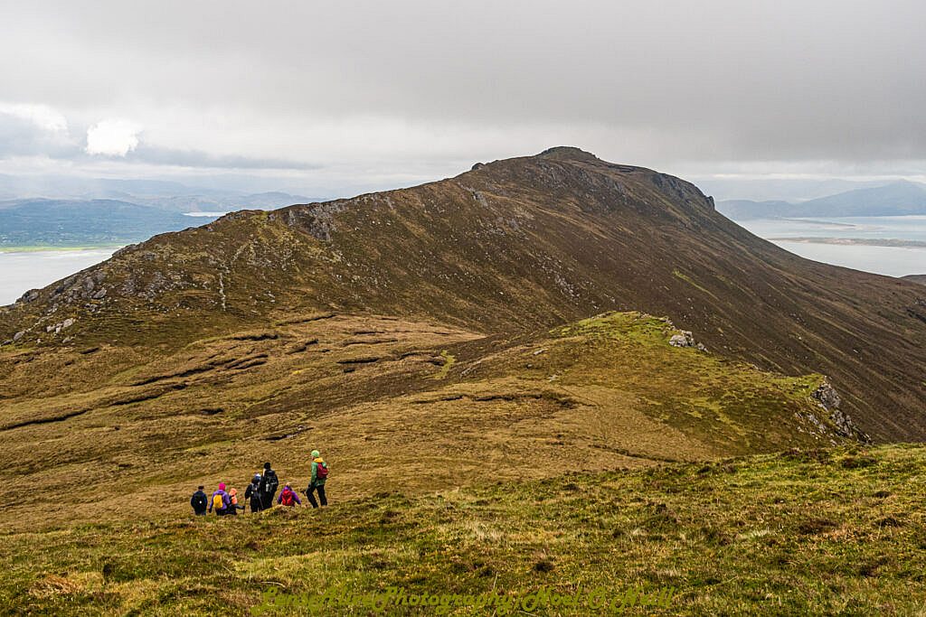 Beautiful landscape view on hillwalking route Caherconree