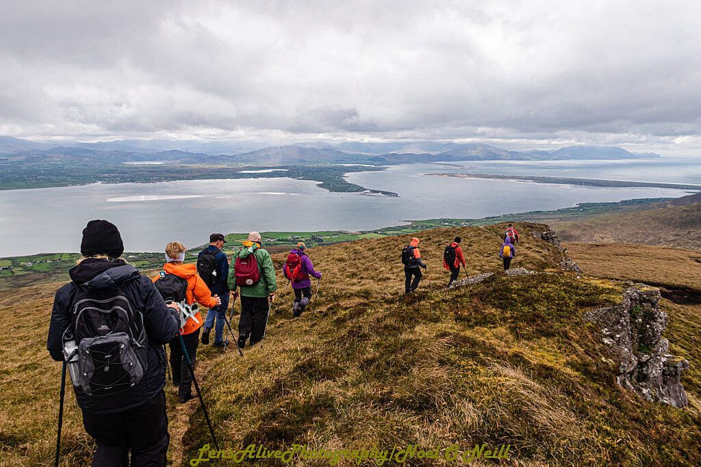 Beautiful landscape view on hillwalking route Caherconree