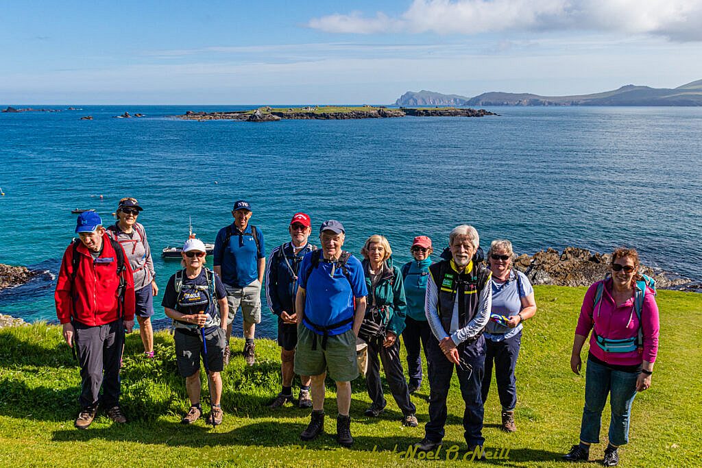 Beautiful landscape view on hillwalking route An Blascaod Mór/ The Great Blasket Island