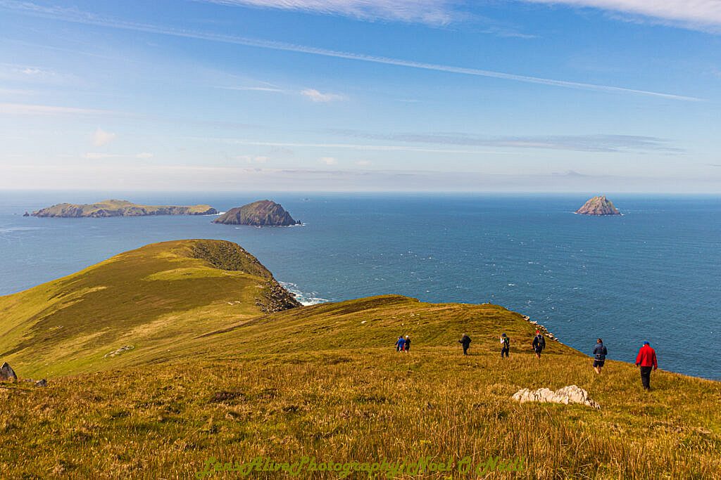 Beautiful landscape view on hillwalking route An Blascaod Mór/ The Great Blasket Island