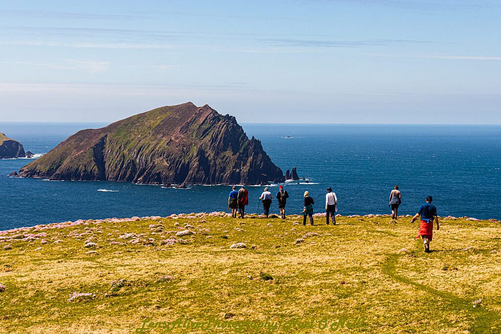 Beautiful landscape view on hillwalking route An Blascaod Mór/ The Great Blasket Island