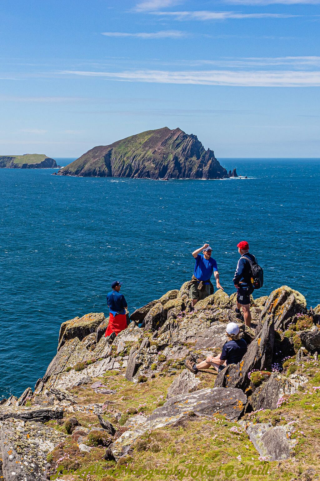 Beautiful landscape view on hillwalking route An Blascaod Mór/ The Great Blasket Island
