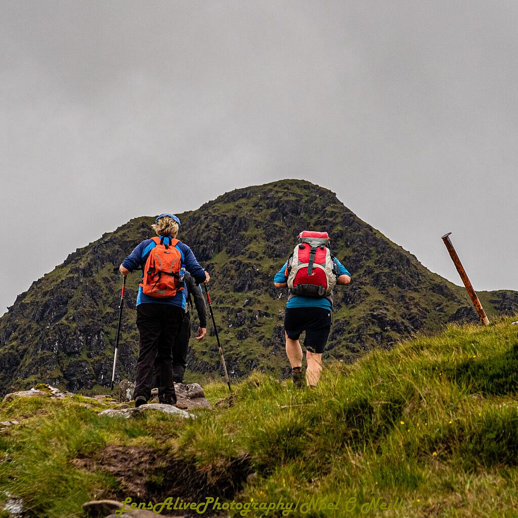 Beautiful landscape view on hillwalking route Brandon (952m) from Faha (Cloghane/Brandon Walking Festival)