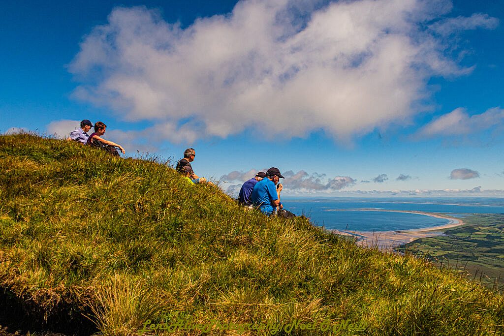 Beautiful landscape view on hillwalking route Conor Pass to Faha Car Park via Mount Brandon