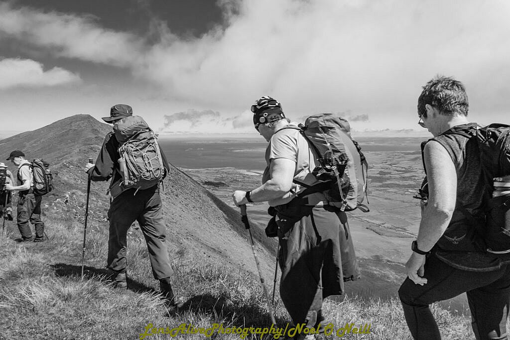Beautiful landscape view on hillwalking route Conor Pass to Faha Car Park via Mount Brandon
