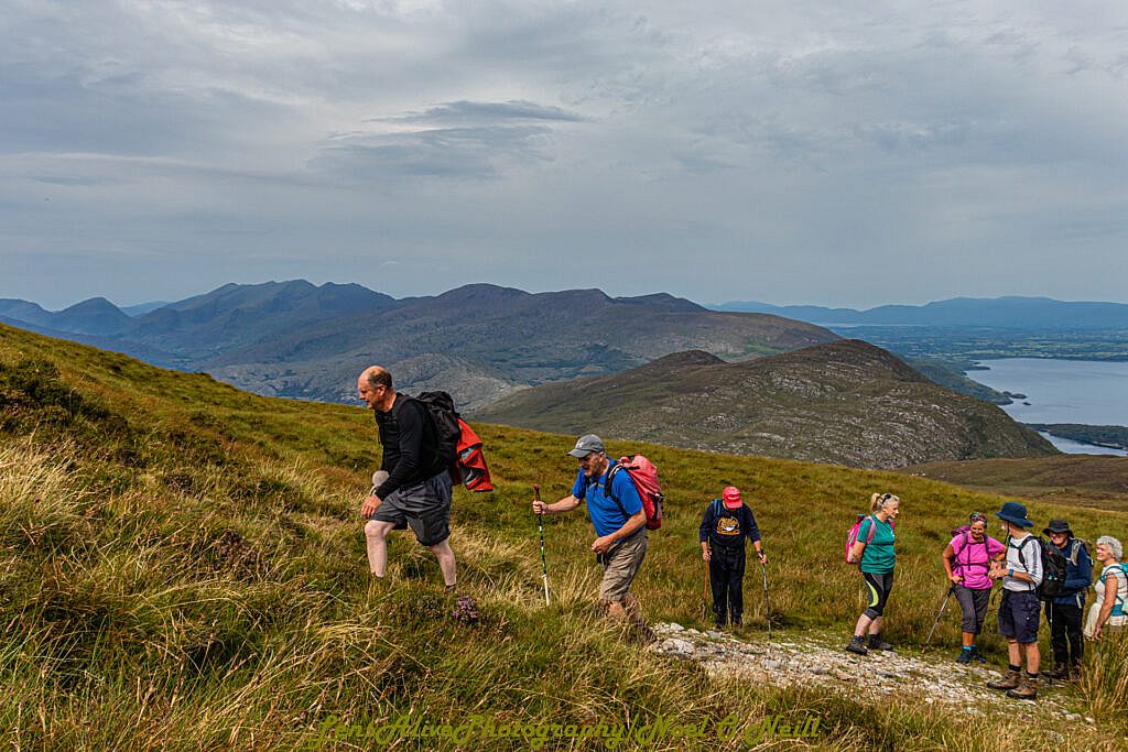 Beautiful landscape view on hillwalking route Mangerton, Killarney