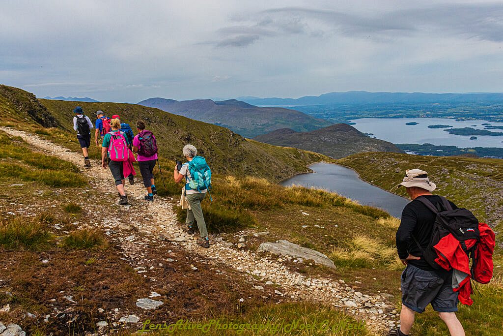 Beautiful landscape view on hillwalking route Mangerton, Killarney