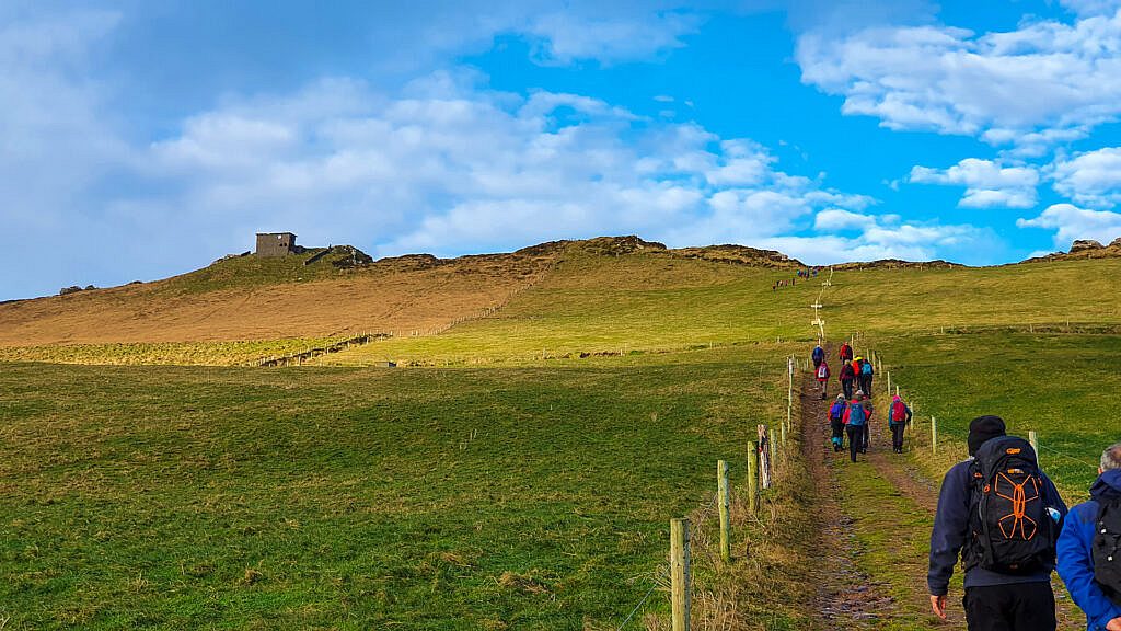 Beautiful landscape view on hillwalking route An Triúr Deirféar (The Three Sisters)