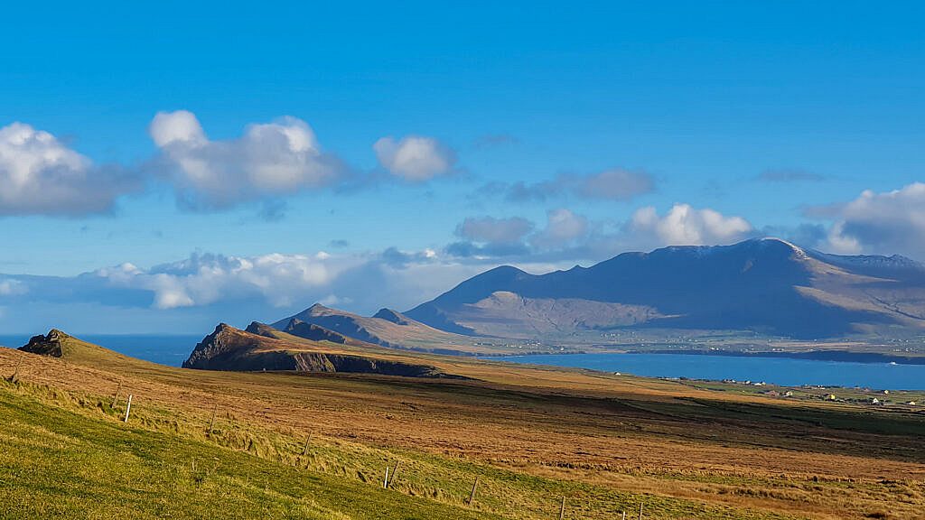Beautiful landscape view on hillwalking route An Triúr Deirféar (The Three Sisters)