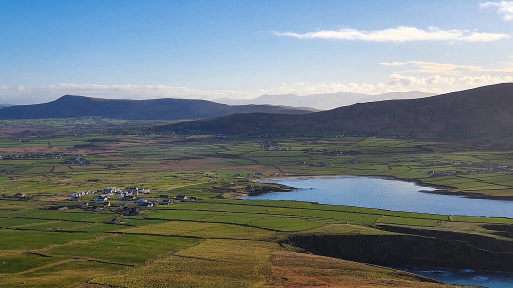 Beautiful landscape view on hillwalking route An Triúr Deirféar (The Three Sisters)