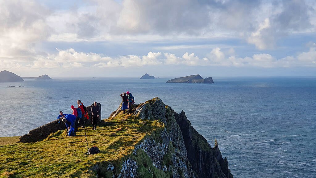 Beautiful landscape view on hillwalking route An Triúr Deirféar (The Three Sisters)