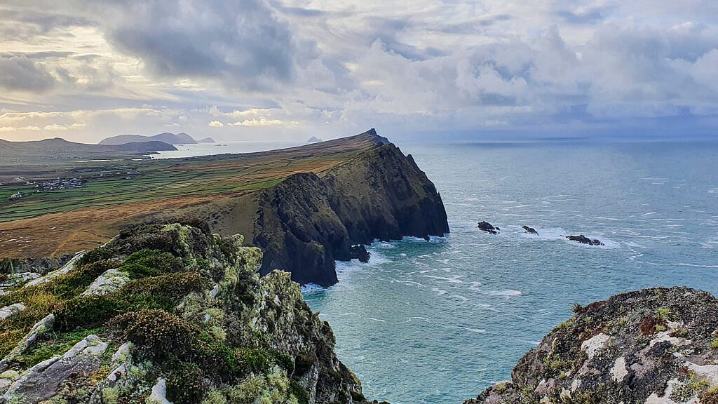 Beautiful landscape view on hillwalking route An Triúr Deirféar (The Three Sisters)