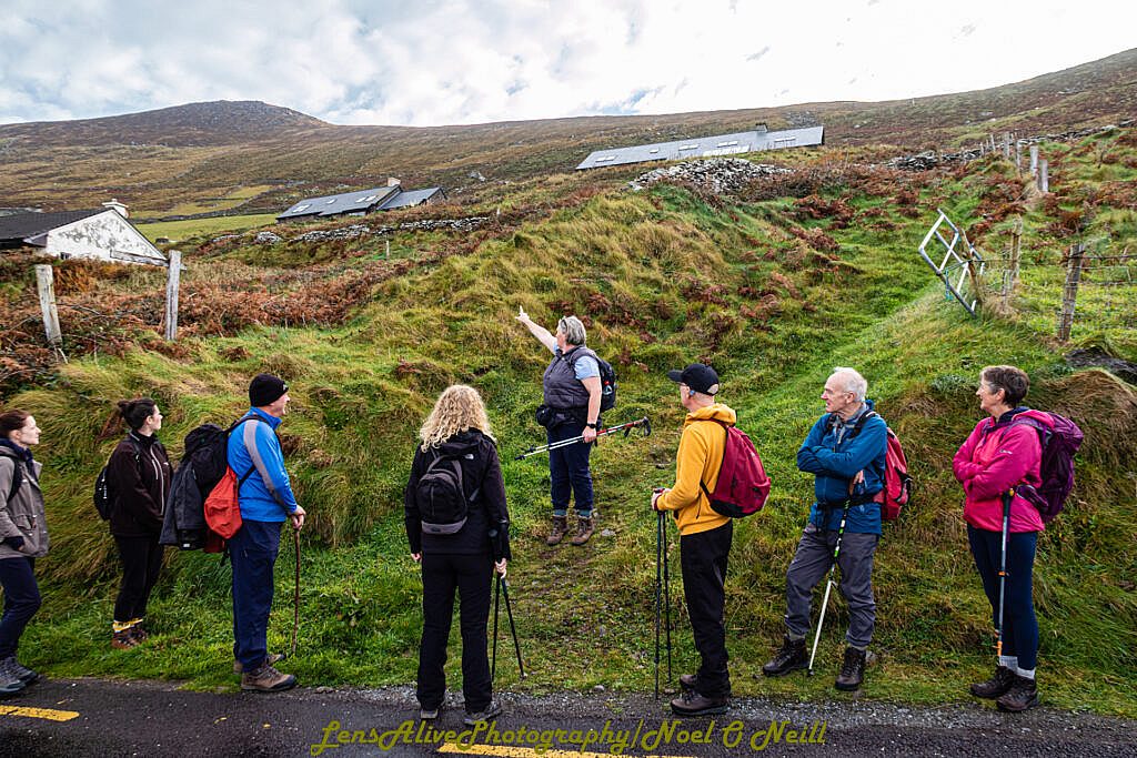 Beautiful landscape view on hillwalking route Sliabh an Iolair (Mount Eagle) from Coumeenoole
