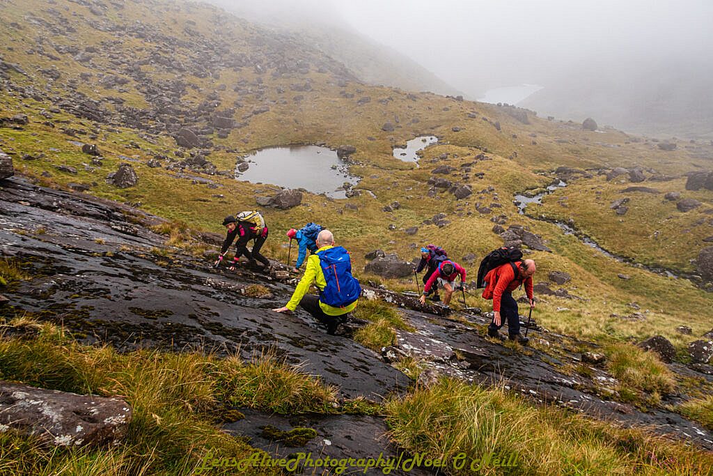 Beautiful landscape view on hillwalking route Paternoster Lakes