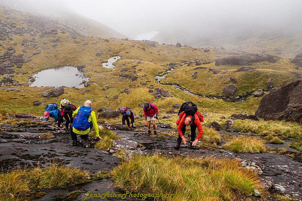 Beautiful landscape view on hillwalking route Paternoster Lakes