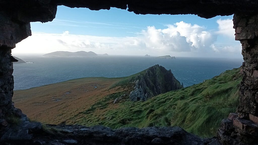 Beautiful landscape view on hillwalking route An Triúr Deirféar (The Three Sisters)