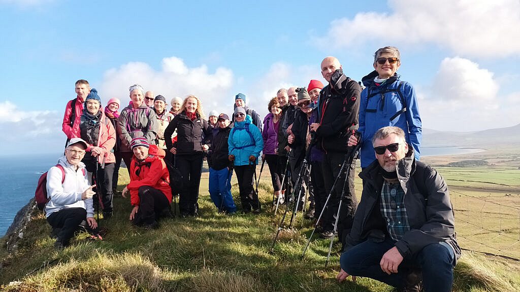 Beautiful landscape view on hillwalking route An Triúr Deirféar (The Three Sisters)