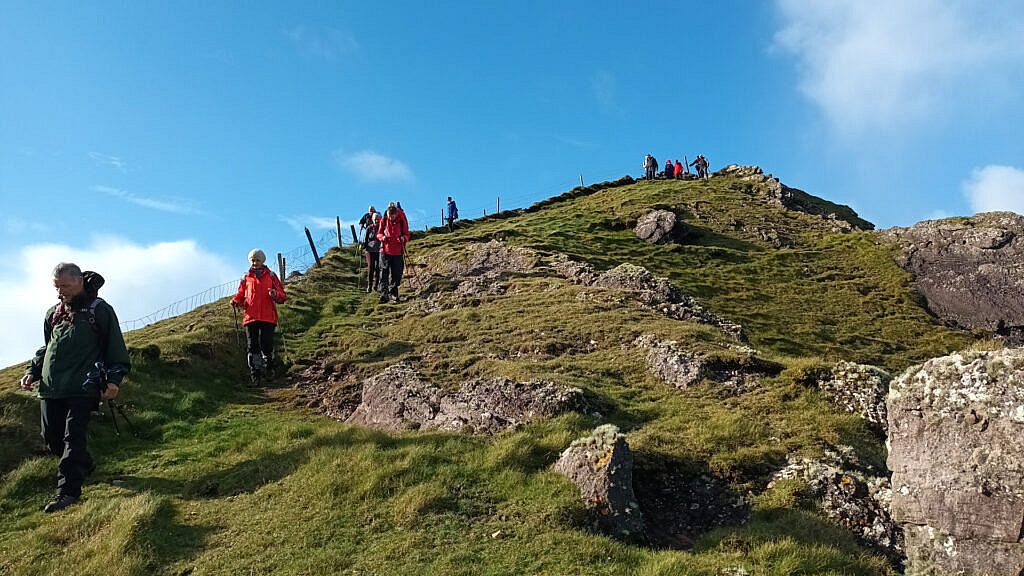 Beautiful landscape view on hillwalking route An Triúr Deirféar (The Three Sisters)