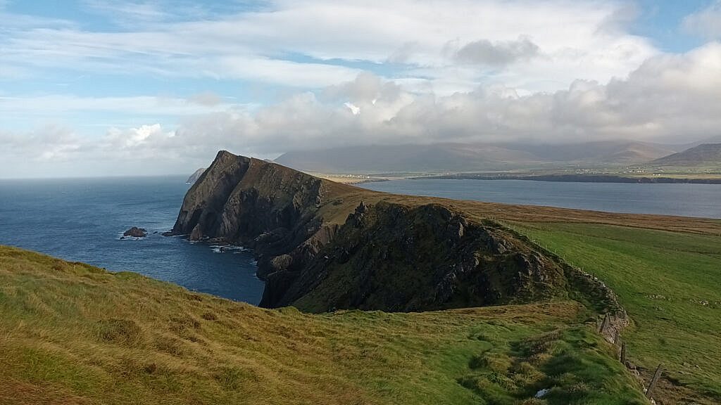 Beautiful landscape view on hillwalking route An Triúr Deirféar (The Three Sisters)