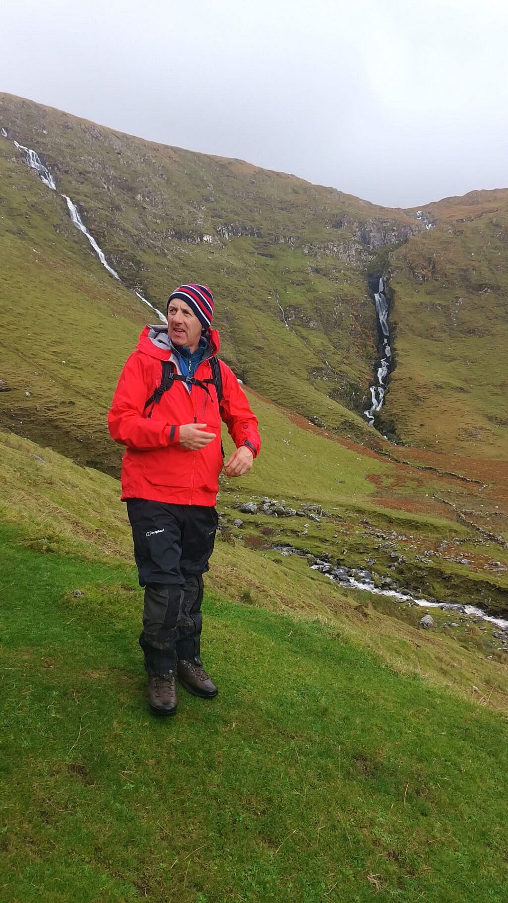 Beautiful landscape view on hillwalking route Gob an Iolair & Macha na Bó Loop