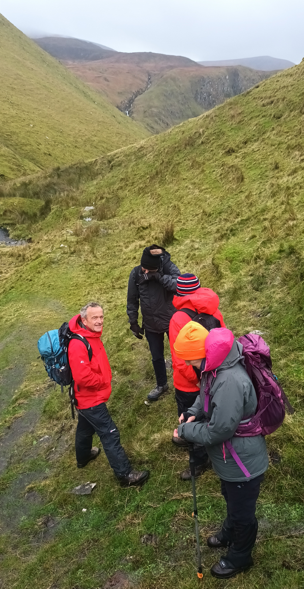 Beautiful landscape view on hillwalking route Gob an Iolair & Macha na Bó Loop
