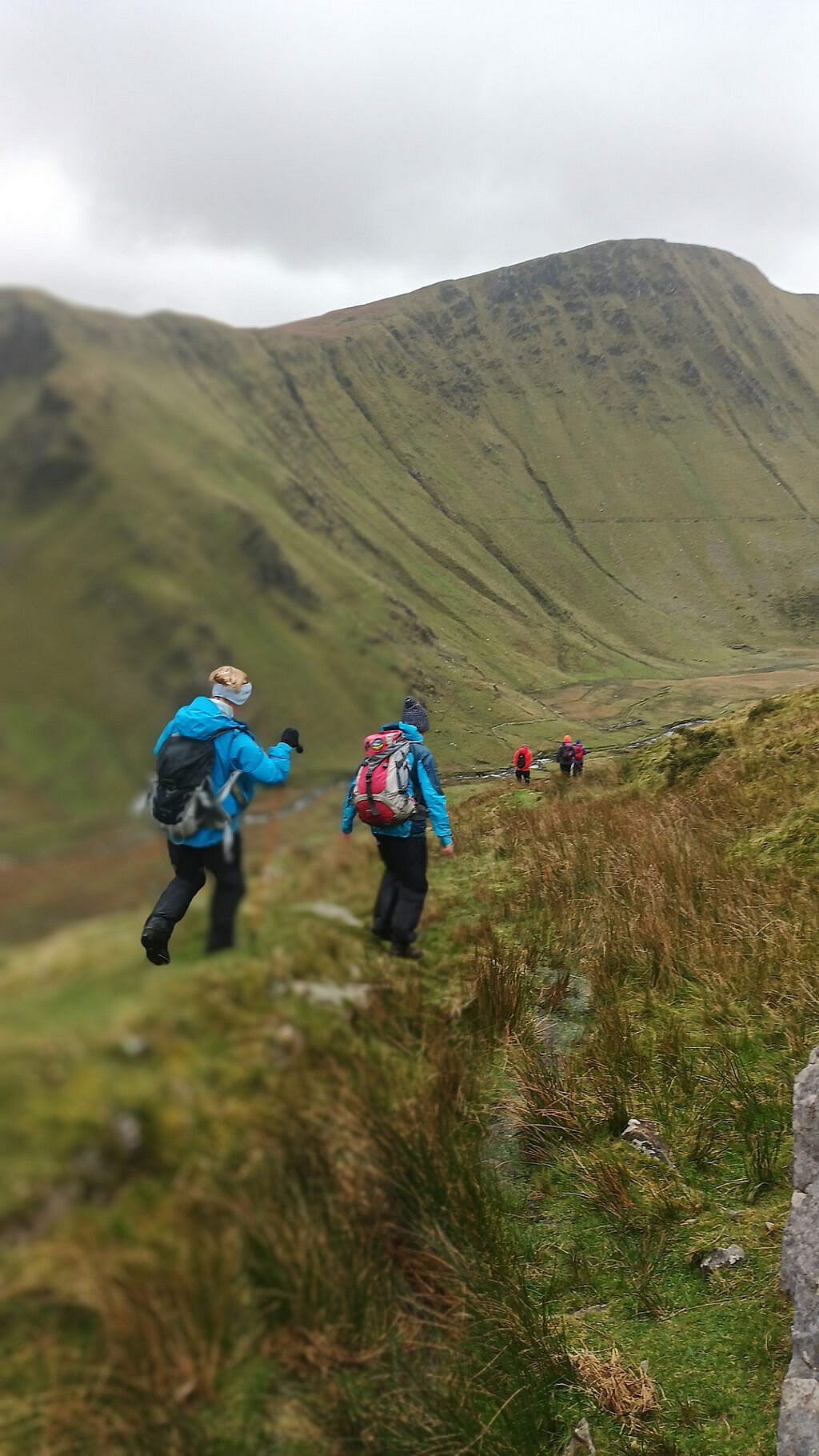 Beautiful landscape view on hillwalking route Gob an Iolair & Macha na Bó Loop