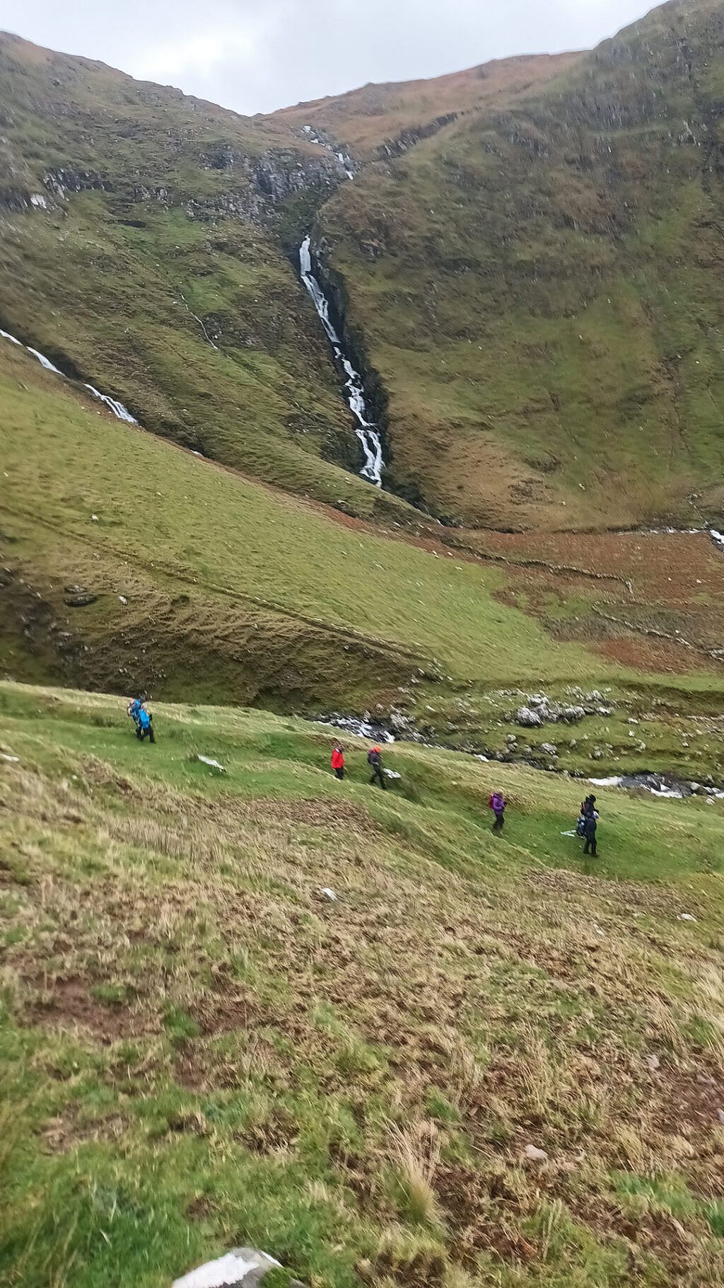 Beautiful landscape view on hillwalking route Gob an Iolair & Macha na Bó Loop