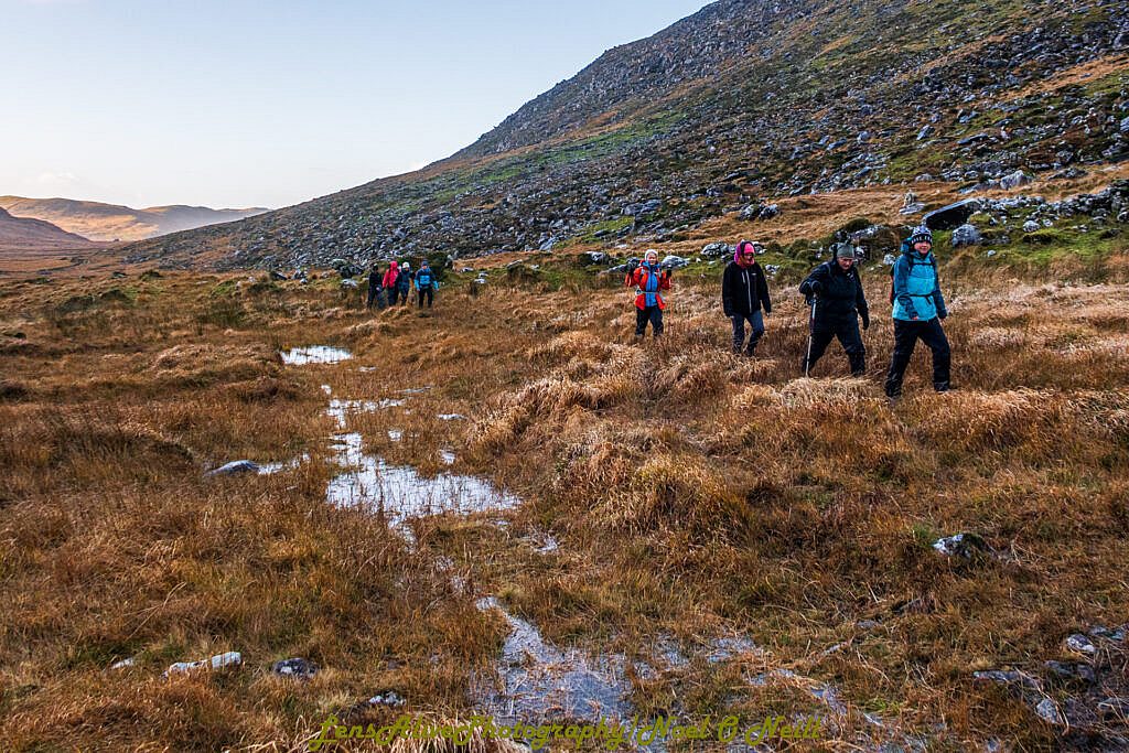 Beautiful landscape view on hillwalking route Coum an Lochaigh Loop