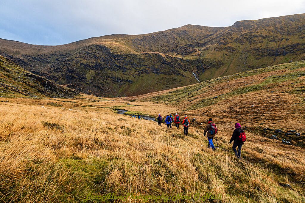 Beautiful landscape view on hillwalking route Coum an Lochaigh Loop