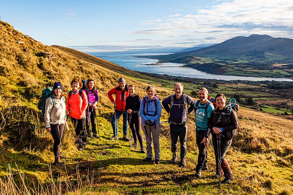Beautiful landscape view on hillwalking route Brandon (952m) from Faha
