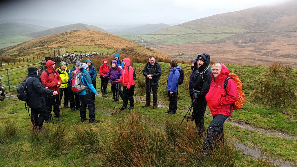Beautiful landscape view on hillwalking route An Cnoc Maol Mór Circuit