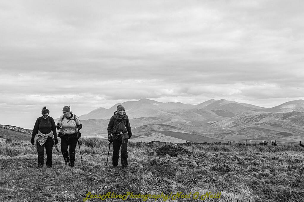Beautiful landscape view on hillwalking route Sliabh an Iolair (Mount Eagle) from Baile an Chótaigh Loop