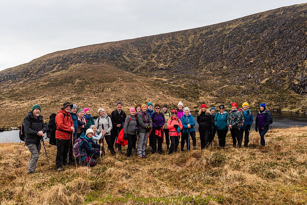 Beautiful landscape view on hillwalking route Sliabh an Iolair (Mount Eagle) from Baile an Chótaigh Loop