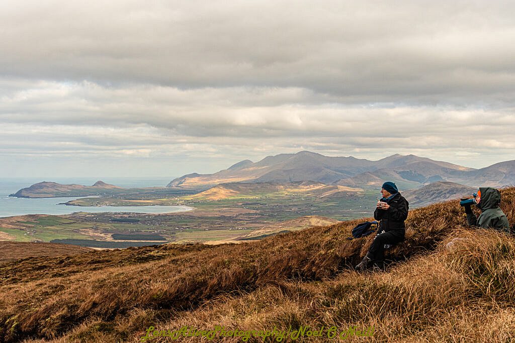Beautiful landscape view on hillwalking route Sliabh an Iolair (Mount Eagle) from Baile an Chótaigh Loop