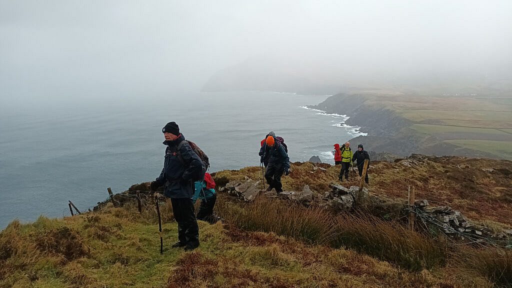 Beautiful landscape view on hillwalking route Cuas/Brandon Creek - Túr Baile Dháith - Ballydavid Cliff Walk Return