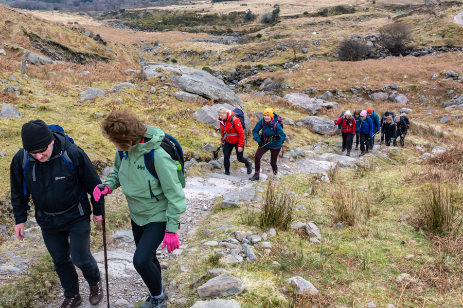 Beautiful landscape view on hillwalking route Carrauntoohil