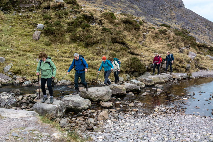 Beautiful landscape view on hillwalking route Carrauntoohil