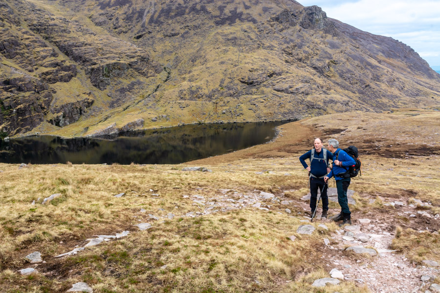 Beautiful landscape view on hillwalking route Carrauntoohil