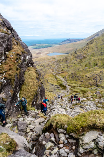 Beautiful landscape view on hillwalking route Carrauntoohil
