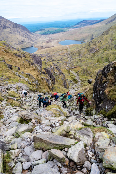 Beautiful landscape view on hillwalking route Carrauntoohil
