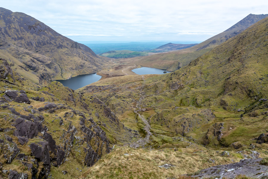Beautiful landscape view on hillwalking route Carrauntoohil