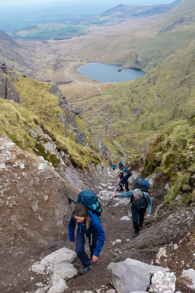 Beautiful landscape view on hillwalking route Carrauntoohil