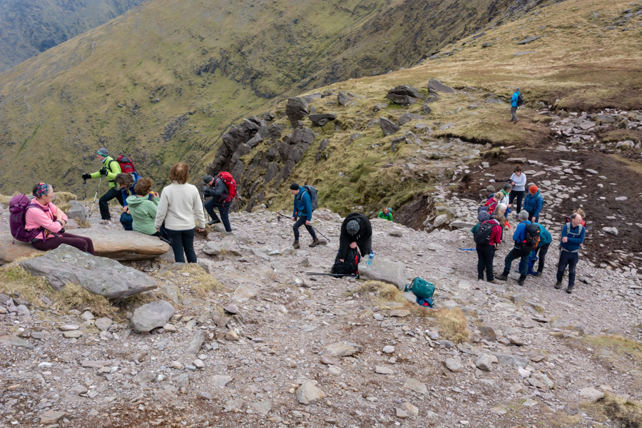 Beautiful landscape view on hillwalking route Carrauntoohil