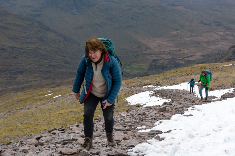 Beautiful landscape view on hillwalking route Carrauntoohil